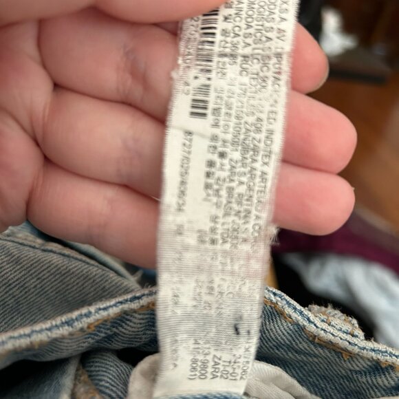 Zara High-Waist Ripped Wide Leg Mom Fit Jeans – Size EUR 34 - Picture 14 of 15